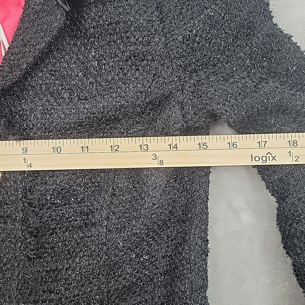 Sail To Sable Womens Coat Size XXS Sequin Tweed Black Jacket NEW Fringe Lined - Picture 10 of 16